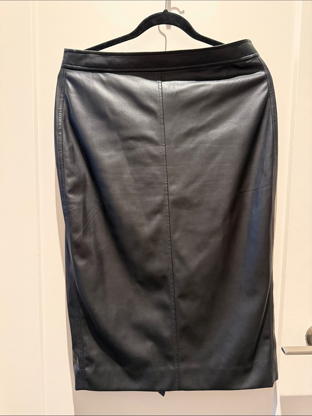J.Crew Black Faux Leather Pencil Skirt